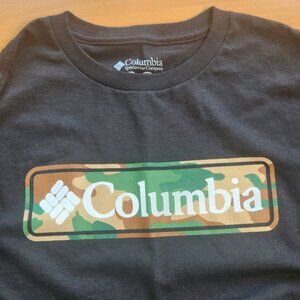 Columbia Men’s Long Sleeve Graphic Tee — Black Camo Logo — Size XL